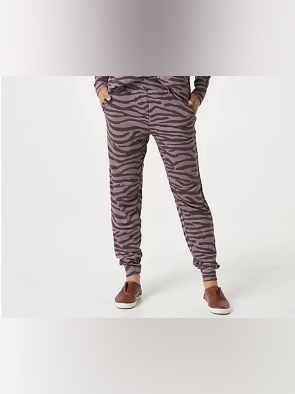 Logo Lounge purple zebra print joggers size 1X